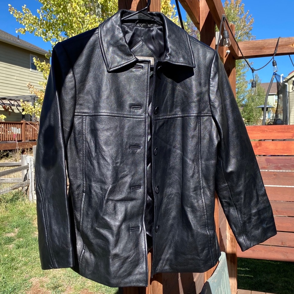 Valerie Stevens Petite Black Leather Jacket